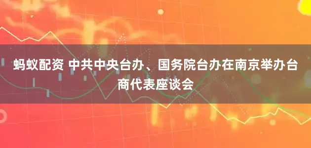 蚂蚁配资 中共中央台办、国务院台办在南京举办台商代表座谈会